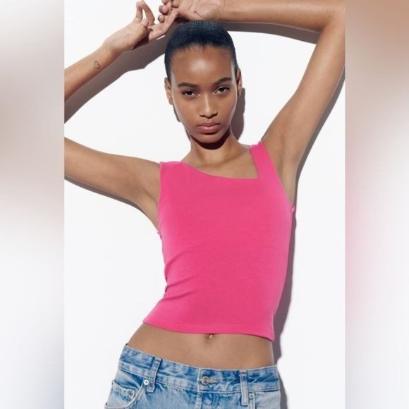 Zara Tops - Zara Fuchsia Asymmetric Top  Size Large NWT
